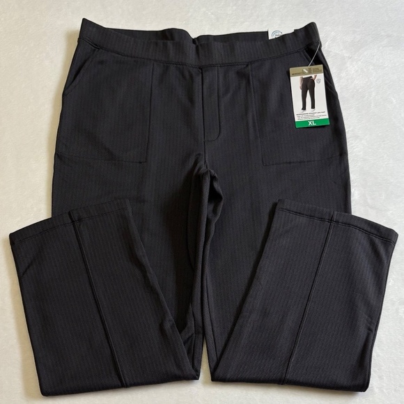 Mondetta Herringbone Straight Leg Pants, Pull On Stretchy Black/Dark Gray XL NWT - Picture 8 of 16